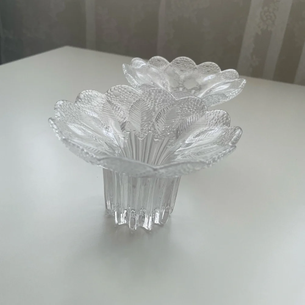 Vintage Lausitzer Glas ‘Medea’ Pattern Crystal Set‎ of 2